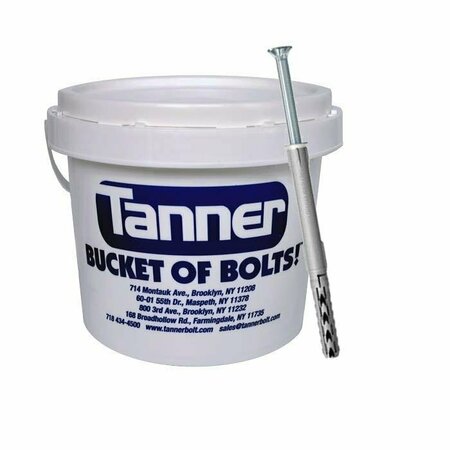 TANNER 3/8in x 4in, Nylon Frame Fixing Anchors, T-40 Drive, Bucket-of-Bolts! 500 Pieces per Bucket TB-905